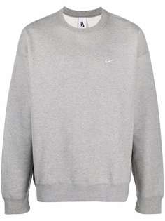 Nike logo-embroidered crew-neck sweatshirt