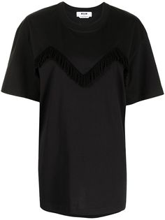 MSGM футболка с бахромой