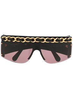 Chanel Pre-Owned солнцезащитные очки с цепочным декором
