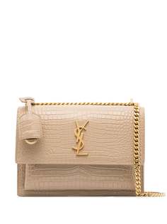 Saint Laurent сумка Sunset с тиснением под крокодила