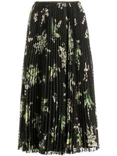 RED Valentino плиссированная юбка с цветочным принтом