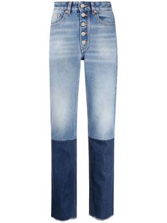 MM6 Maison Margiela джинсы скинни с контрастной вставкой