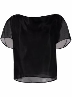 Emporio Armani полупрозрачная блузка с короткими рукавами