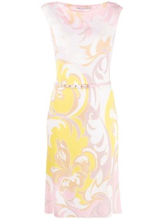Emilio Pucci платье мини с поясом и принтом Dinamica