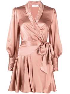 Zimmermann атласное платье с запахом