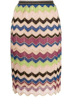 M Missoni трикотажная юбка с узором зигзаг