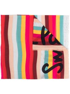 PAUL SMITH шарф в полоску с логотипом