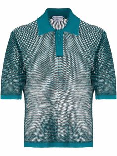 Bottega Veneta сетчатая рубашка поло