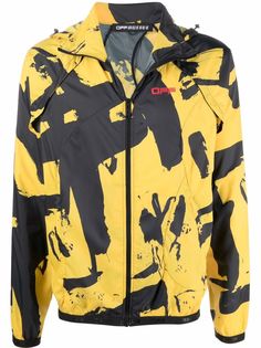 Off-White куртка со съемными рукавами и принтом граффити