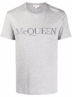 Alexander McQueen футболка с вышитым логотипом