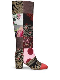 Dolce & Gabbana сапоги с принтом в технике пэчворк