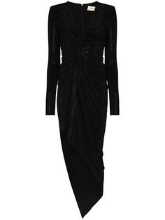 Alexandre Vauthier платье асимметричного кроя с запахом и кристаллами