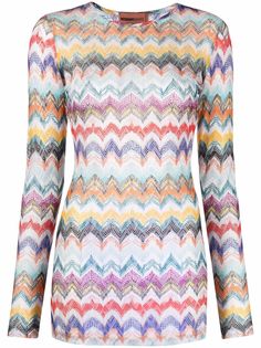 Missoni Mare трикотажный топ с длинными рукавами и узором шеврон