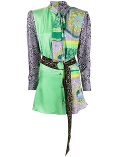 Versace платье мини с принтом Barocco Patchwork