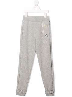 Monnalisa crystal-embellished track trousers
