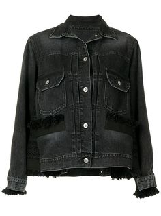 Sacai джинсовая куртка с необработанными краями
