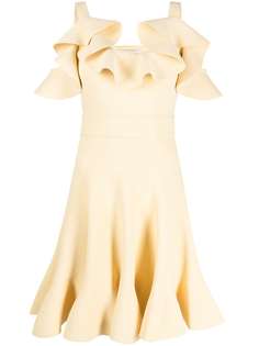 Alexander McQueen платье мини с открытыми плечами и оборками