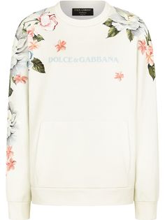 Dolce & Gabbana толстовка с цветочным принтом и логотипом