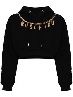 Moschino укороченное худи с логотипом