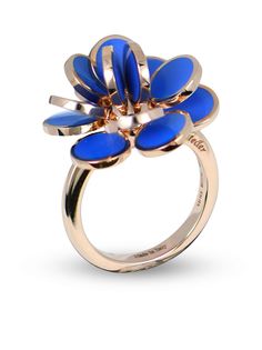 CHANTECLER эмалированное кольцо Paillettes из розового золота