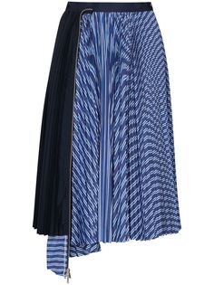 Sacai плиссированная юбка с молнией