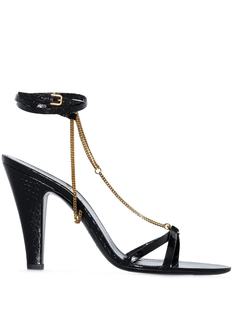 Saint Laurent босоножки Sue 95 с тиснением под кожу змеи
