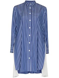 Sacai полосатое платье-рубашка с длинными рукавами