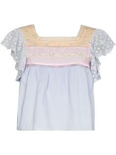 LoveShackFancy блузка Deona с вышивкой