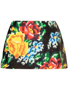 Ashish юбка мини с пайетками и цветочным принтом