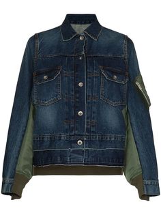 Sacai джинсовая куртка со вставками