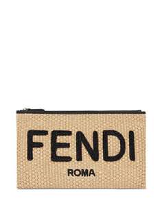Fendi клатч с вышитым логотипом