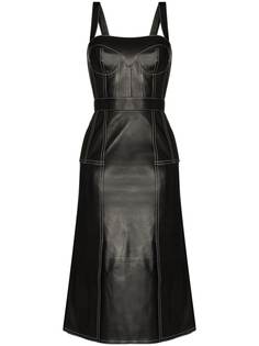 Alexander McQueen платье миди с квадратным вырезом