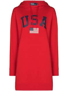 Polo Ralph Lauren платье-толстовка с принтом USA
