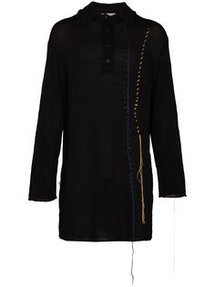 Yohji Yamamoto рубашка поло с контрастной строчкой