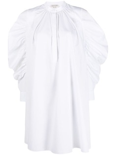 Alexander McQueen поплиновое платье с объемными рукавами