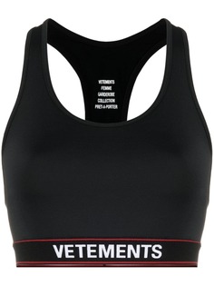 VETEMENTS спортивный бюстгальтер с логотипом