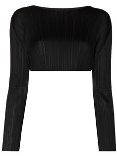 Pleats Please Issey Miyake укороченный топ с плиссировкой