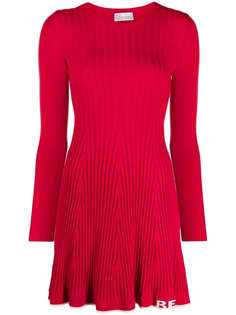 RED Valentino плиссированное платье с контрастной отделкой