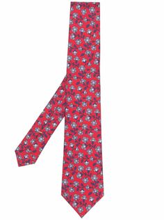Canali жаккардовый галстук с цветочным узором