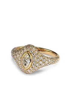 Jacquie Aiche кольцо Marquise из желтого золота с бриллиантами