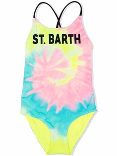 Mc2 Saint Barth Kids купальник с принтом тай-дай и логотипом