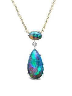 Pragnell Vintage колье Edwardian из желтого золота и платины с бриллиантами и опалом