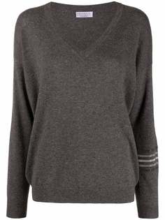 Brunello Cucinelli джемпер с V-образным вырезом и декором Monili