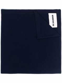 Jil Sander кашемировый шарф с нашивкой-логотипом