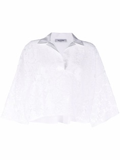 Valentino укороченная кружевная блузка