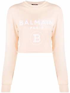 Balmain укороченная толстовка с логотипом