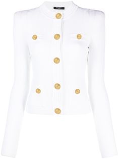 Balmain кардиган в рубчик