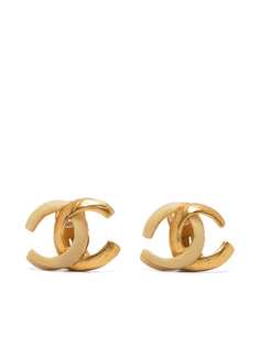 Chanel Pre-Owned позолоченные серьги 2000-х годов с логотипом CC