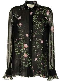 Giambattista Valli шифоновая рубашка с цветочным принтом
