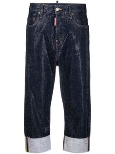 Dsquared2 укороченные джинсы с заклепками